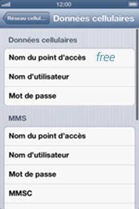 configuration APN Free Apple Iphone 4