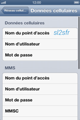 configuration APN SFR Apple Iphone 4
