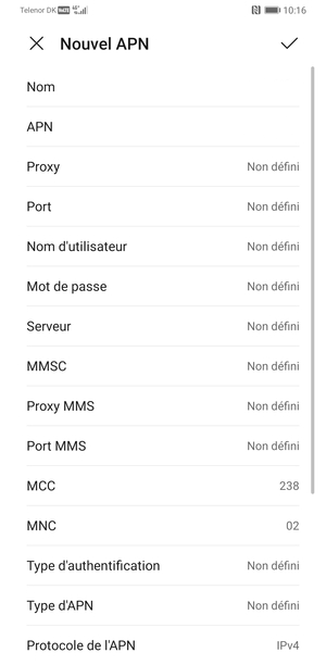Paramètres APN CoopMobile GPRS sur Microsoft Surface Duo 2